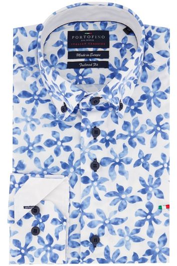 Portofino overhemd blauw/wit