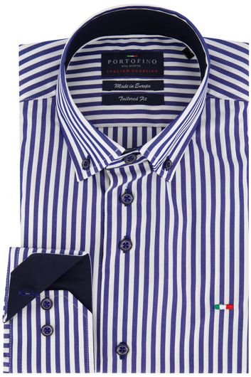 Portofino overhemd blauw/wit gestre