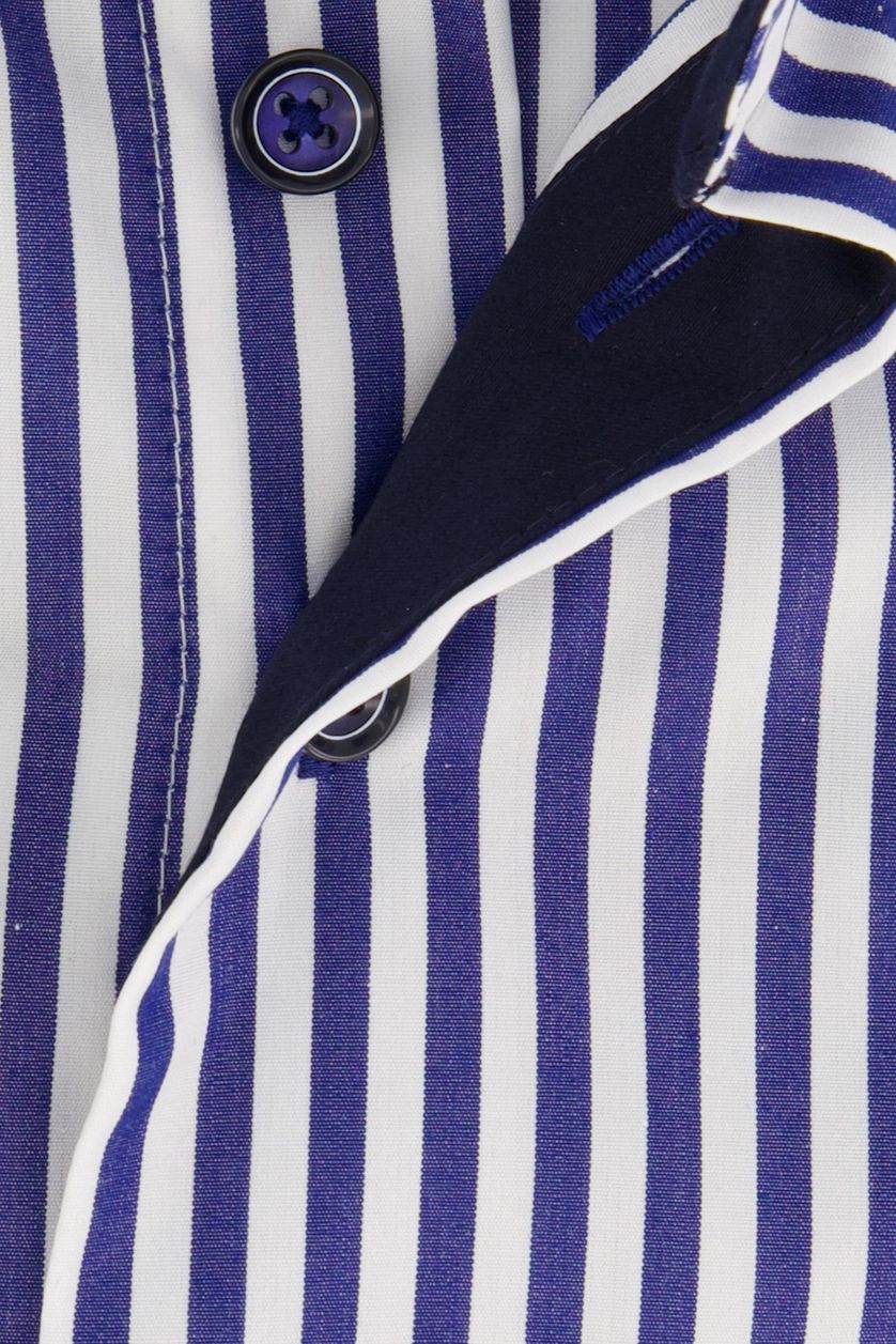 Portofino overhemd tailored fit blauw/wit gestreept