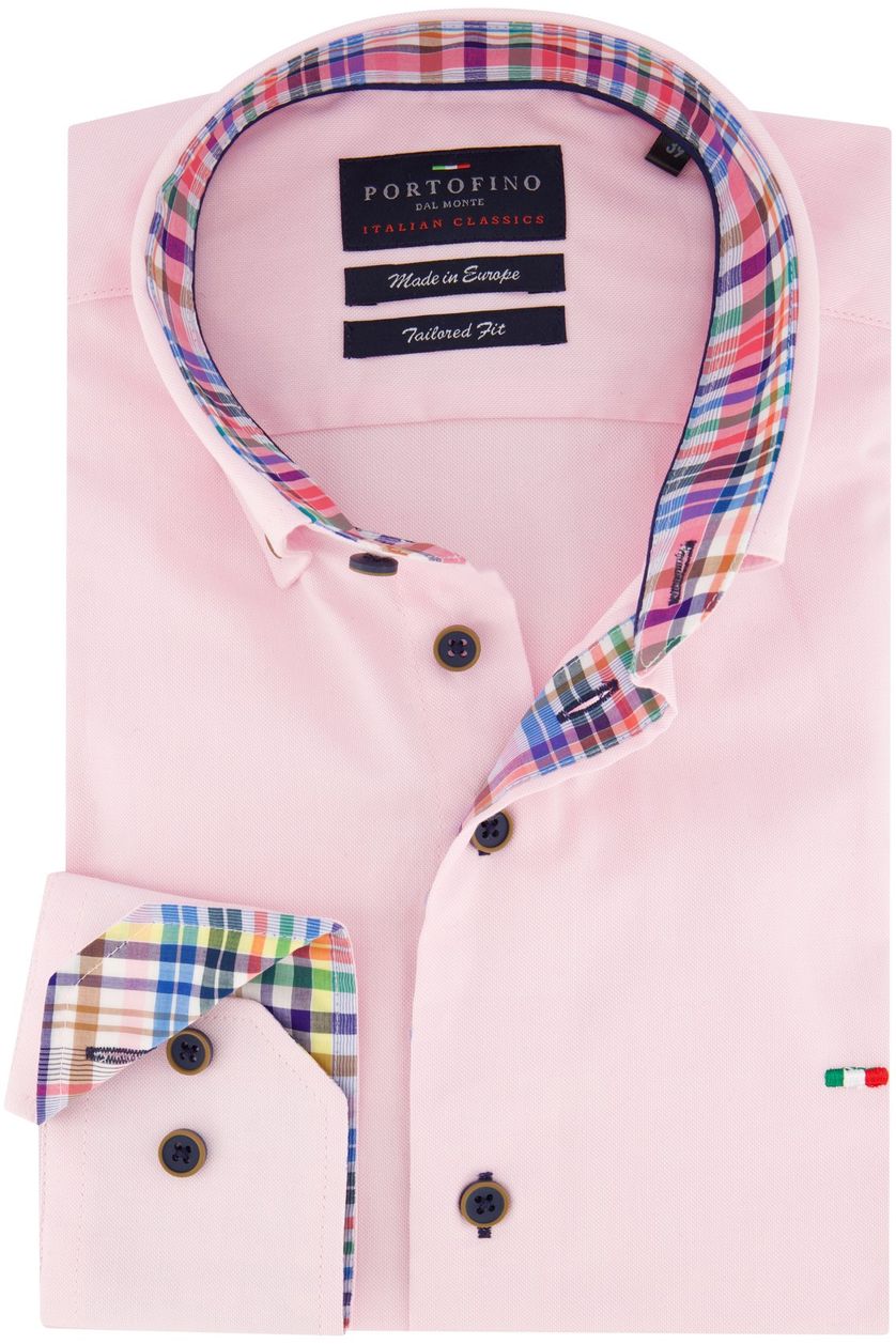 Portofino casual overhemd tailored fit katoen effen roze