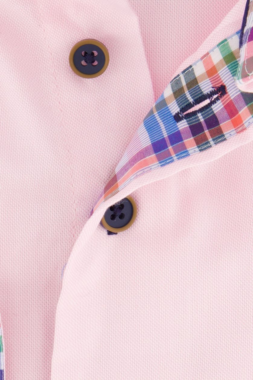 Portofino casual overhemd tailored fit katoen effen roze