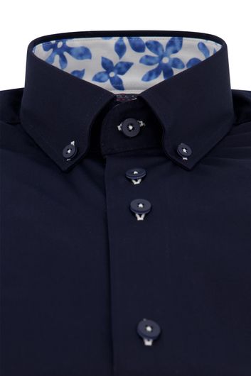 Portofino overhemd donkerblauw effen
