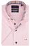 Portofino casual overhemd korte mouw wijde fit roze effen 100% katoen