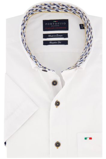 Portofino overhemd wit korte mouw