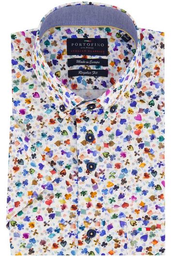 Portofino overhemd korte mouw multicolor casual katoen