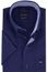 Portofino casual overhemd korte mouw regular fit donkerblauw effen logo op borstzak linnen