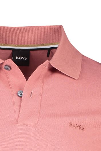 Hugo Boss polo roze effen 100%katoen