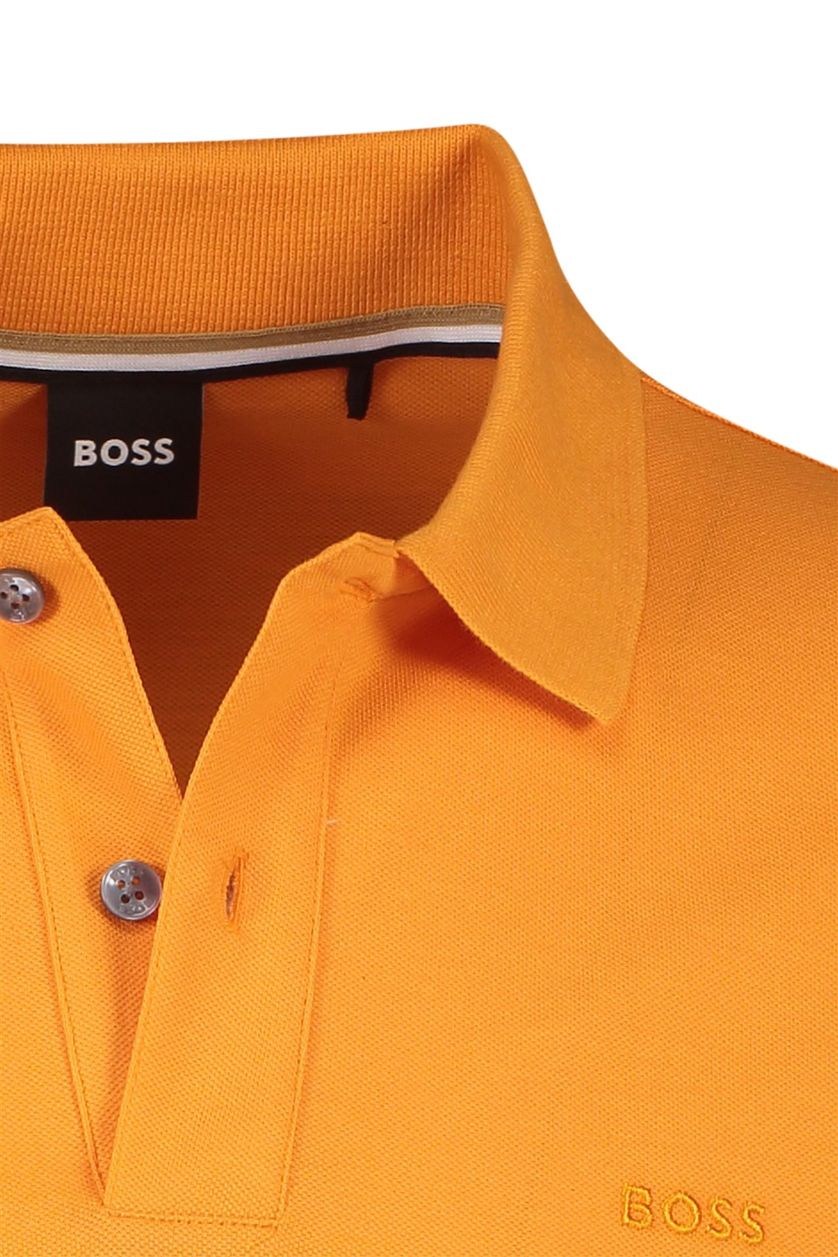 Hugo Boss poloshirt fel oranje korte mouw