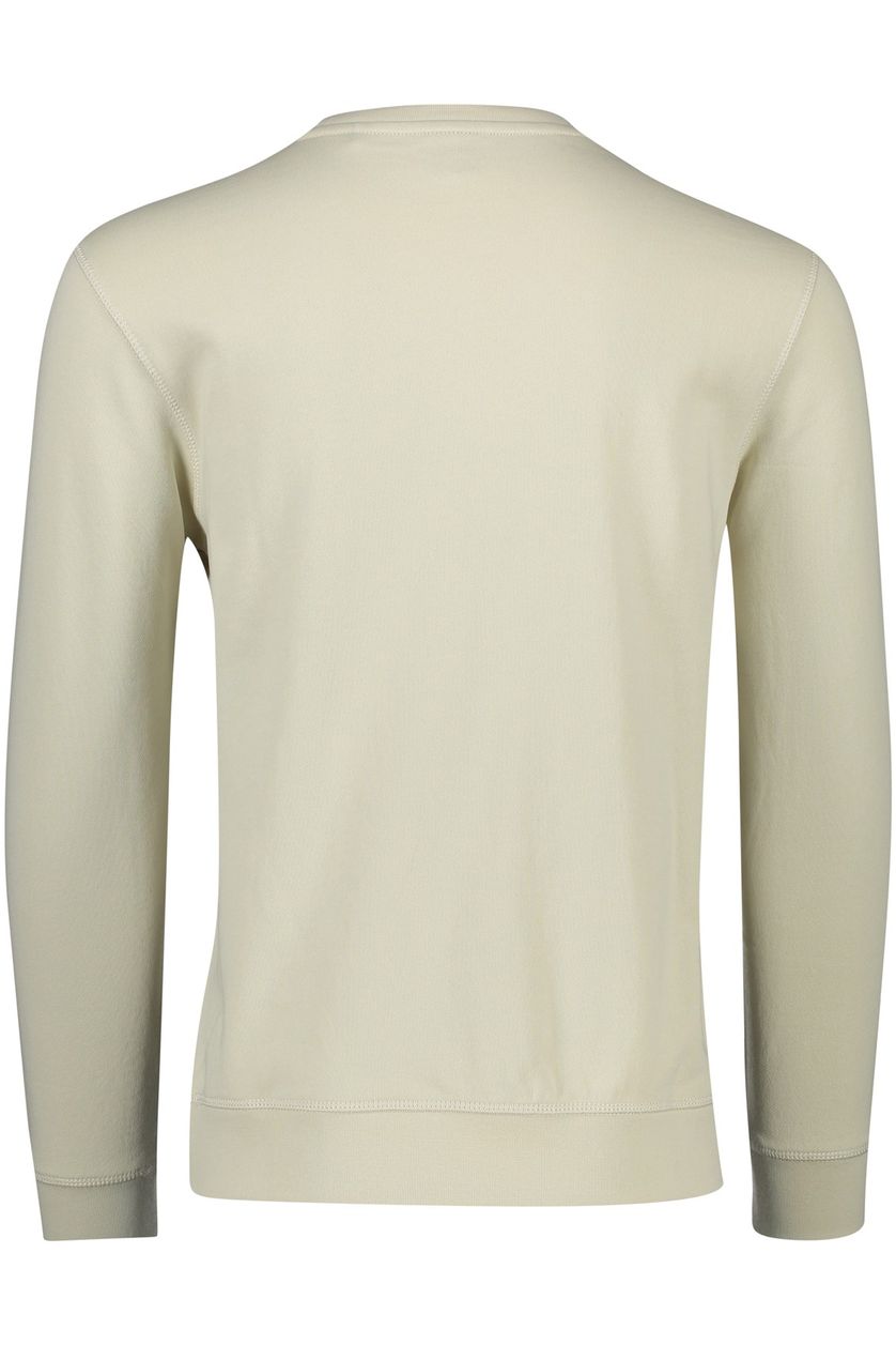 Hugo Boss sweater beige uni katoen ronde hals 