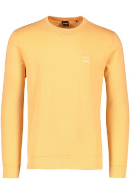 Hugo Boss Oranje effen Hugo Boss sweater Westart katoen ronde hals 