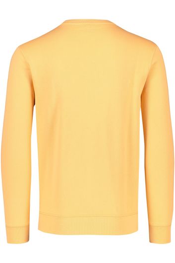 sweater Hugo Boss oranje effen katoen ronde hals 