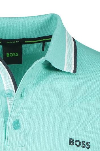 Hugo Boss polo normale fit groen effen katoen korte mouw