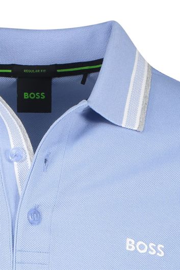 Hugo Boss poloshirt normale fit lichtblauw effen 100% katoen