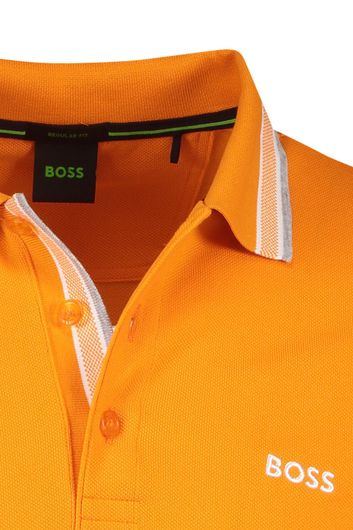 Hugo Boss polo wijde fit oranje effen 100% katoen
