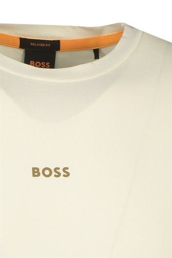 Hugo Boss t-shirt beige effen katoen