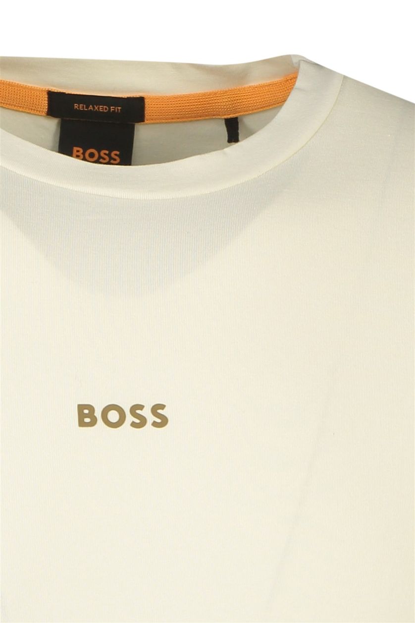 Hugo Boss t-shirt slim fit beige effen