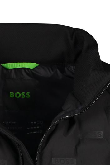 Hugo Boss bodywarmer zwart effen rits normale fit 