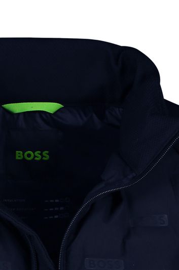 Hugo Boss green bodywarmer V-hellion donkerblauw effen normale fit 