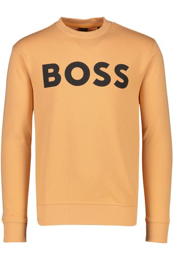 Sweater Hugo Boss WeBasicCrew oranje tekst opdruk