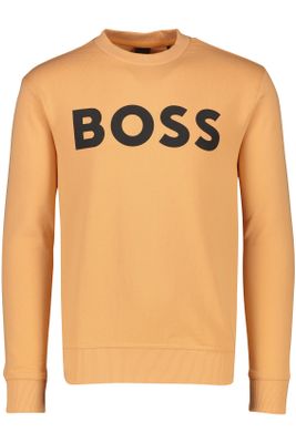 Hugo Boss Sweater Hugo Boss WeBasicCrew oranje tekst opdruk