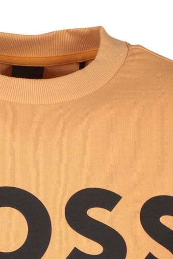 Sweater Hugo Boss WeBasicCrew oranje tekst opdruk
