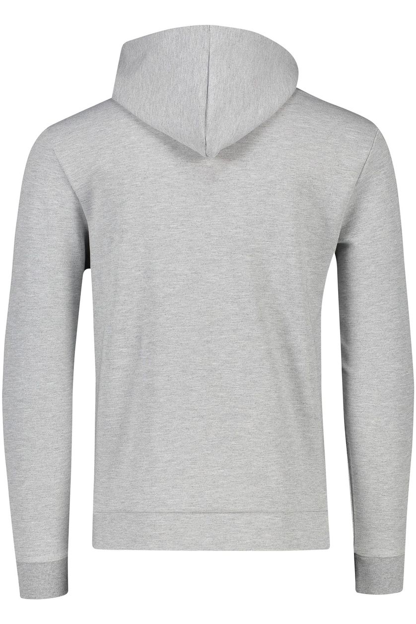 Hugo Boss trui grijs effen met opdruk katoen hoodie 