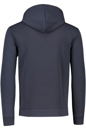 Hugo Boss sweater hoodie navy geprint katoen