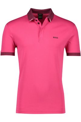 Hugo Boss Hugo Boss polo normale fit roze effen katoen met logo