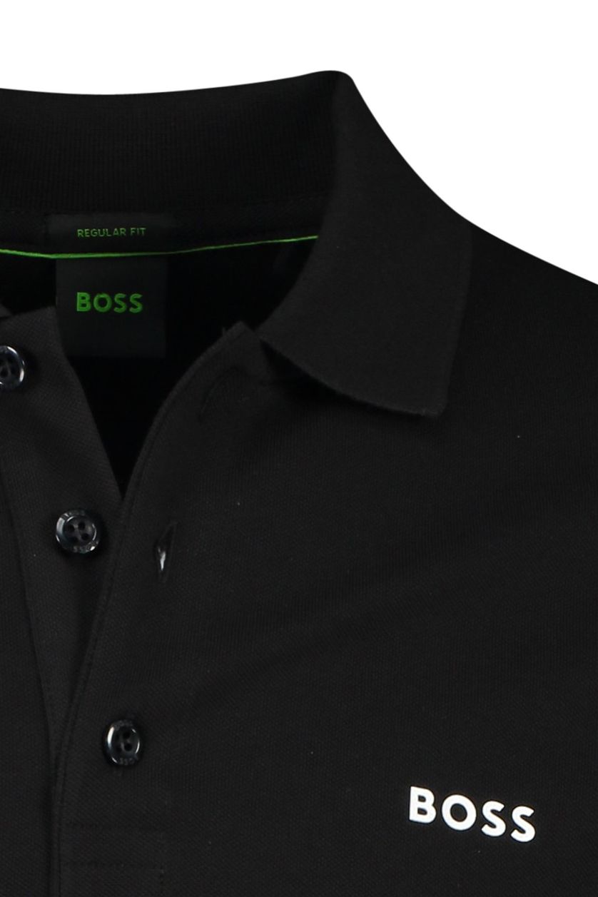 Hugo Boss polo Paddy normale fit zwart geprint 100% katoen