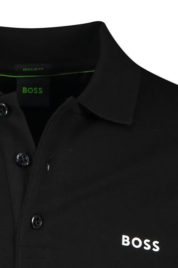 Hugo Boss polo Paddy normale fit zwart met print katoen