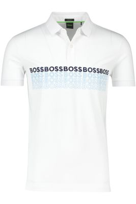 Hugo Boss Hugo Boss polo normale fit wit katoen met logo print