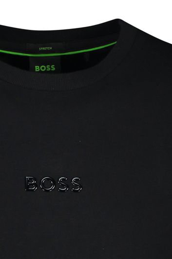 Hugo Boss t-shirt zwart effen katoen normale fit