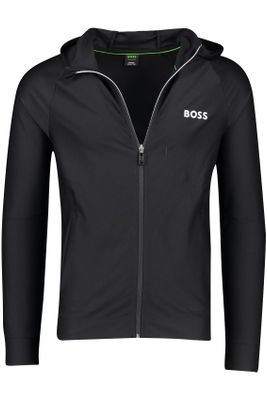 Hugo Boss Hugo Boss vest opstaande kraag zwart rits effen met logo