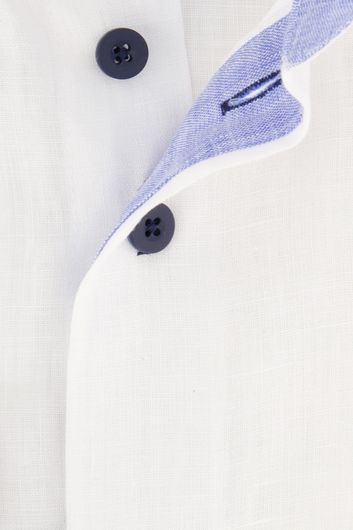 Portofino overhemd mouwlengte 7 Tailored Fit wit linnen