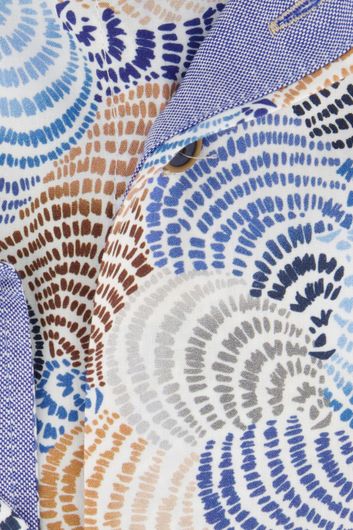 Portofino overhemd multicolor geprint extra lang katoen