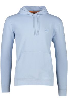 Hugo Boss Hugo Boss hoodie sweater lichtblauw effen 100% katoen