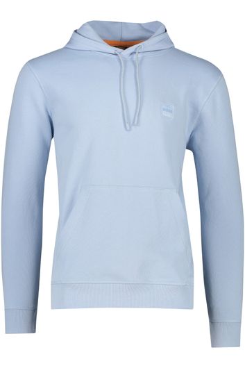 sweater Hugo Boss lichtblauw effen katoen hoodie 