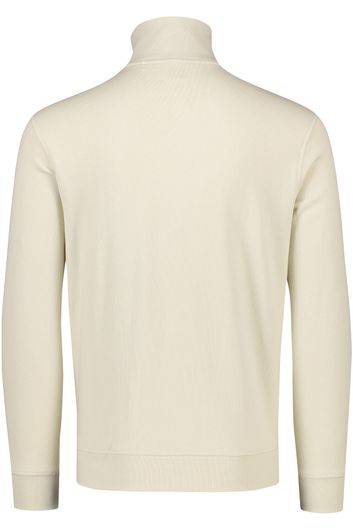 Hugo Boss sweater opstaande kraag beige effen 100% katoen