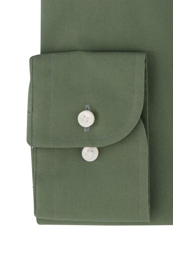 business overhemd Hugo Boss groen effen katoen slim fit 