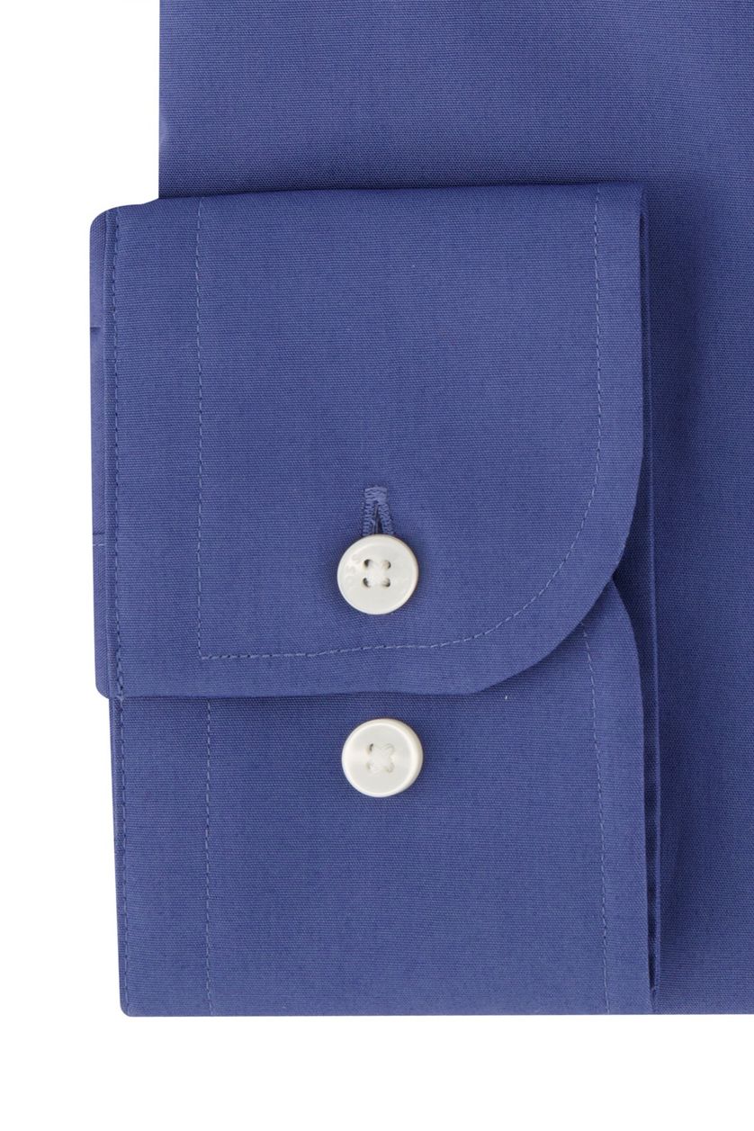 Hugo Boss business overhemd slim fit donkerblauw effen katoen mouwlengte 7