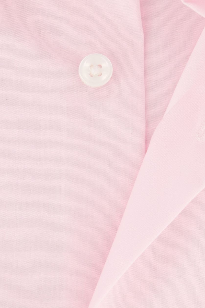 Hugo Boss business overhemd slim fit roze effen katoen mouwlengte 7