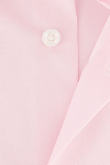 Hugo Boss business overhemd slim fit roze effen katoen semi wide spread boord