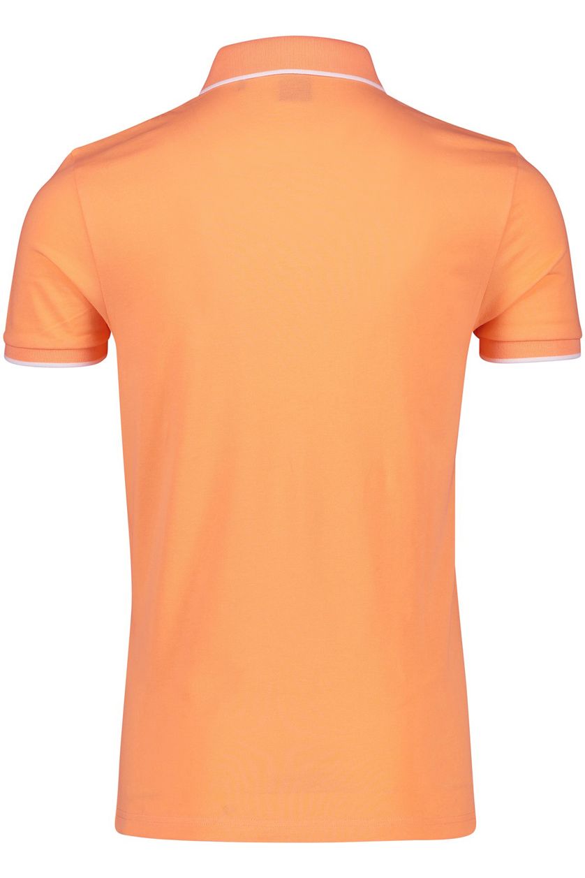 Hugo Boss polo oranje effen katoen slim fit met logo