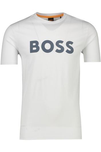 Hugo Boss t-shirt Thinking wit effen 100% katoen