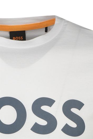 Hugo Boss t-shirt Thinking wit effen 100% katoen