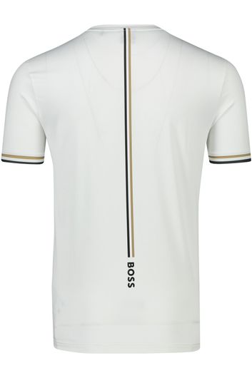 Hugo Boss t-shirt wit effen polyester normale fit ronde hals