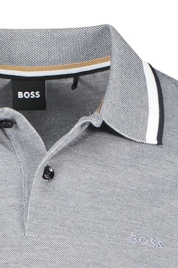 Hugo Boss poloshirt normale fit grijs met detail katoen