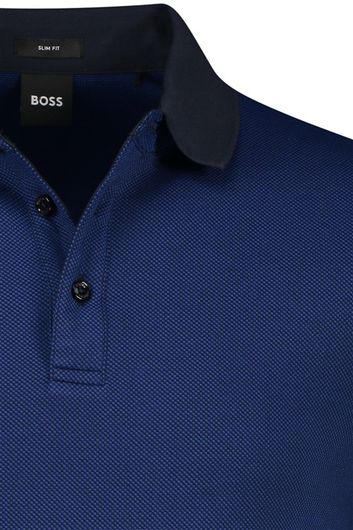 Hugo Boss Black Pitton slim fit polo donkerblauw