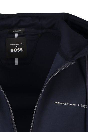 Hugo Boss Porsche vest ronde hals donkerblauw effen katoen