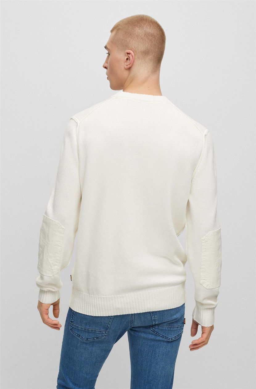 Hugo Boss sweater wit effen ronde hals aropo